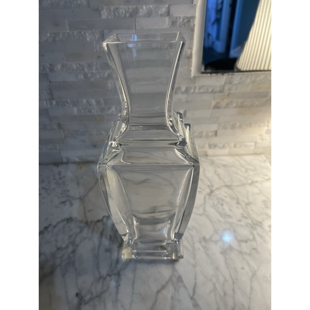 Baccarat Pearl Crystal Vase 10.25"  made in France Minimalist Rare Modern Chic - Picture 4 of 5
